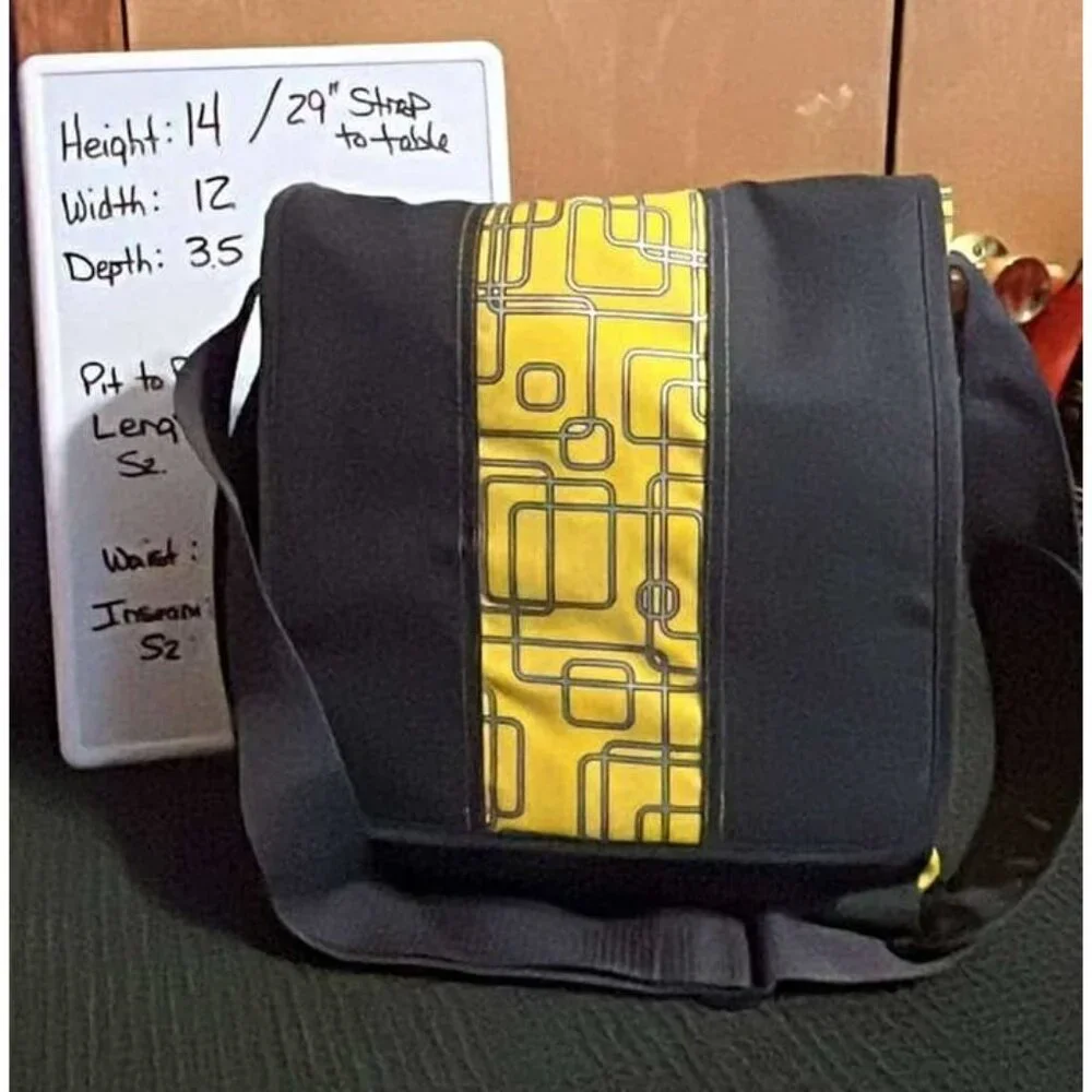 NWOT Ikea Flort Messenger Bag‎ with Accessory Case/2pc set/Yellow&Gray/CHARITY